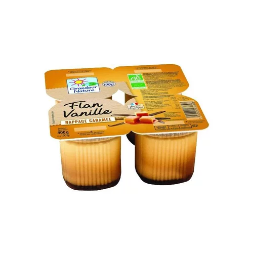 Flan vanille nappage caramel Grandeur Nature - 4X100 g