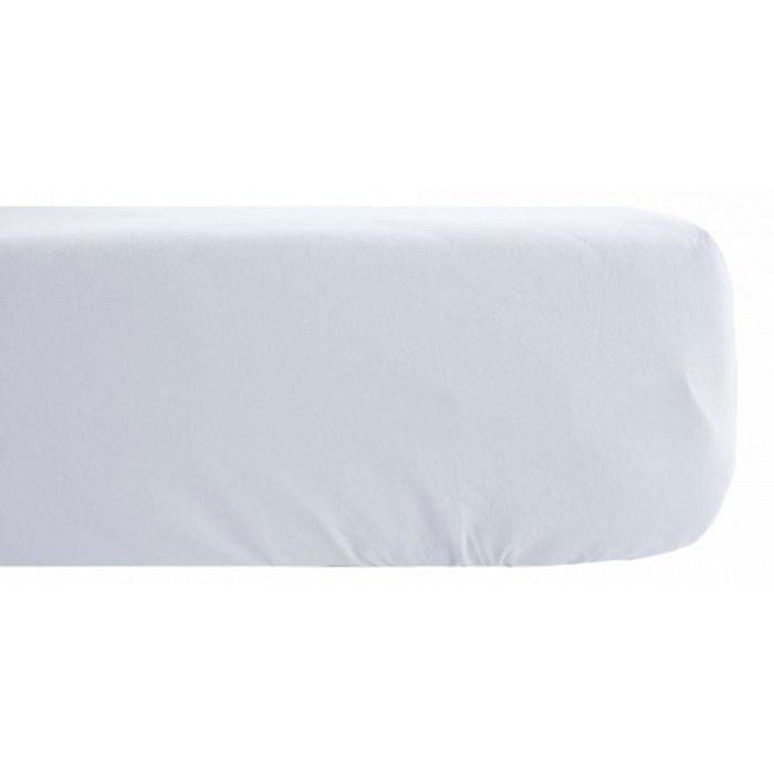 Drap housse Palace pur coton teint lavé 63 fils/cm² Vent du sud | 160x200 – Palace Neige