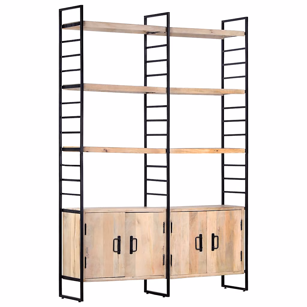 Bibliothèque à 4 niveaux 124 × 30 × 180 cm Bois de manguier massif vidaXL
