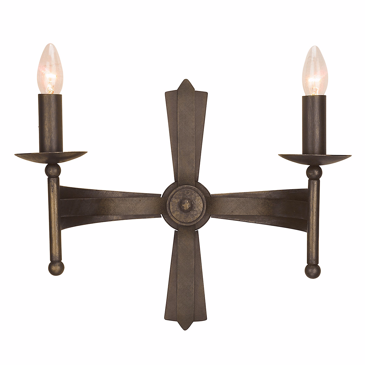 Elstead Cromwell – Applique murale d'intérieur à 2 ampoules, bronze vieilli, E14