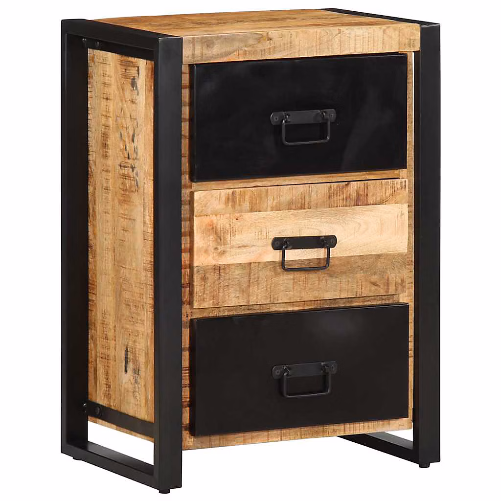 Armoire à tiroir 50 × 35 × 70 cm bois de manguier massif brut vidaXL