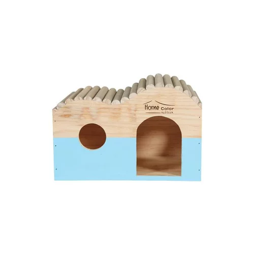 Maison en bois pour rongeurs coloris bleu Home Zolux - 29,70 x 18 x 20,30 cm