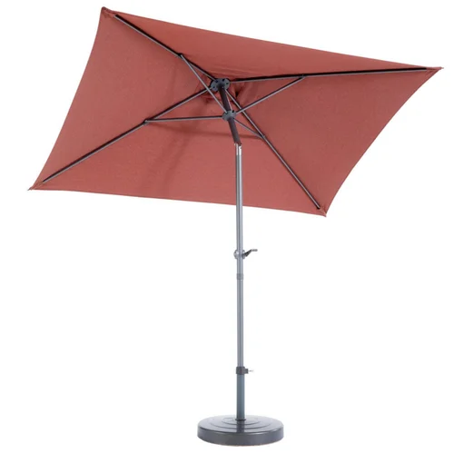 Parasol droit rectangulaire en aluminium coloris brique - 210 x 150 cm