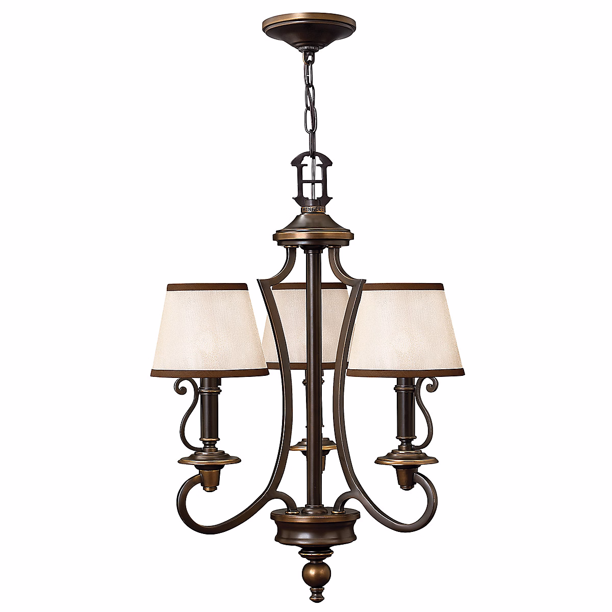 Elstead Plymouth – Lustre à bras multiples à 3 ampoules au fini bronze antique, E14
