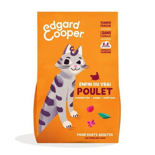 Croquettes pour chat adulte au poulet sans céréales Edgard & Cooper - 4 kg