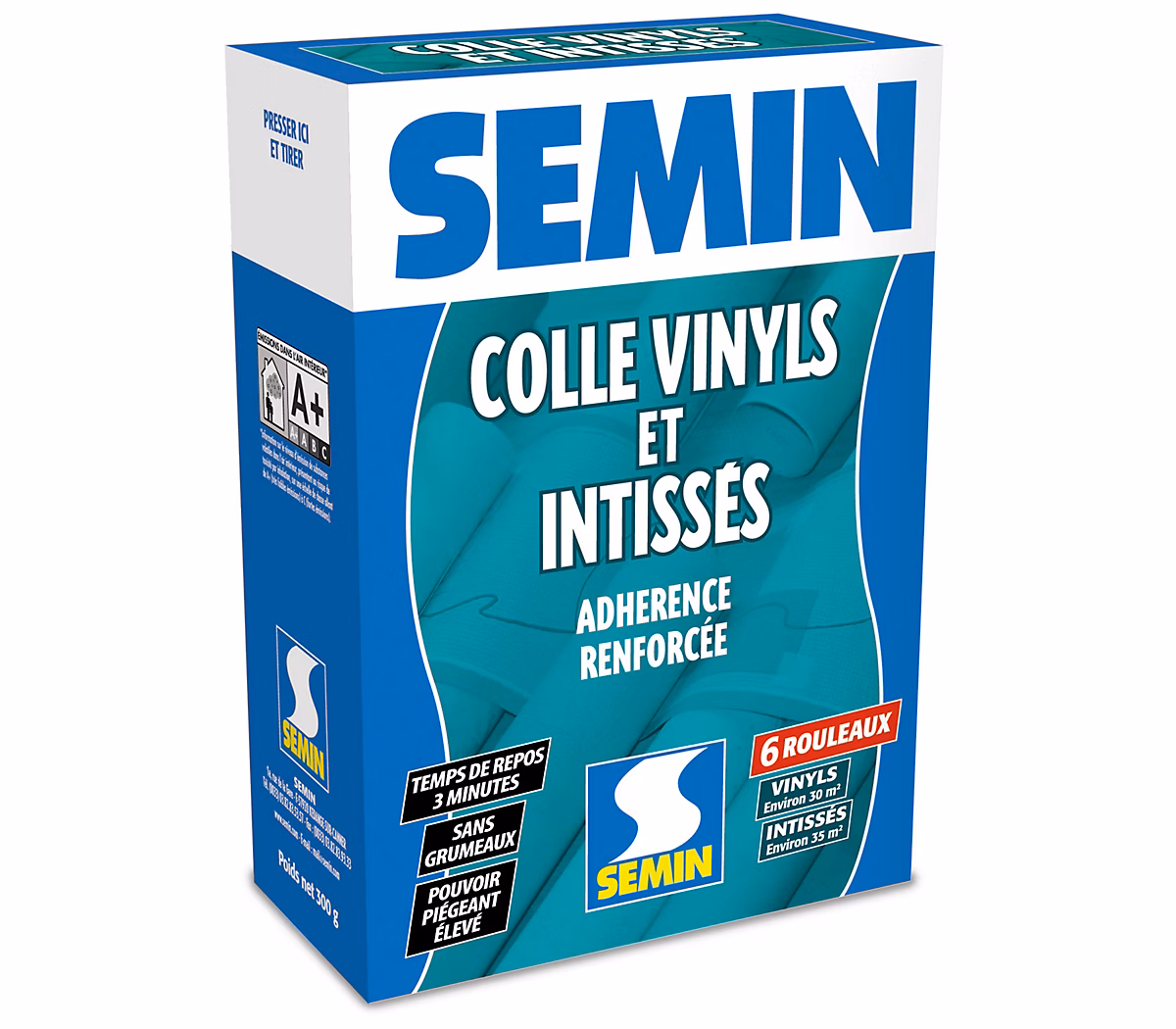 Colle en Poudre pour Papiers Peints Vinyls et Intissés Semin – Boite de 300 g