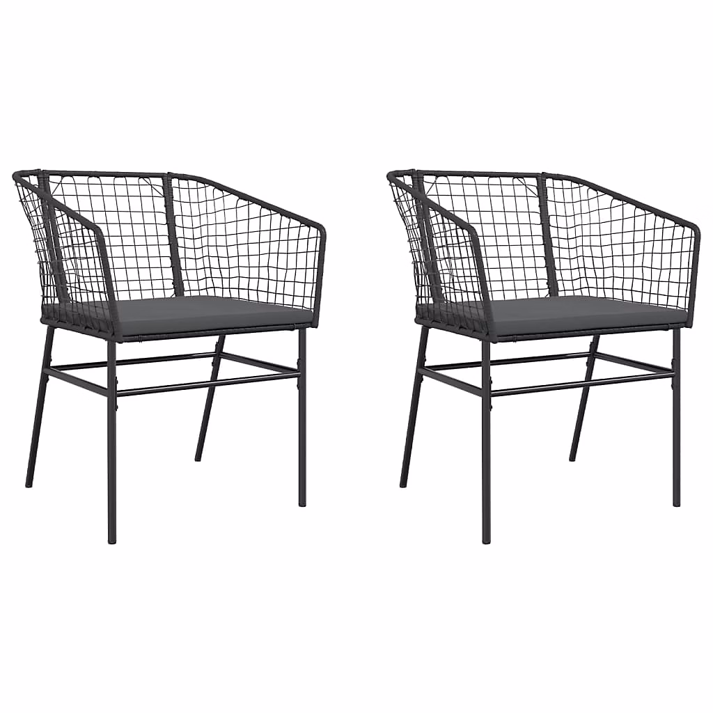 Chaises de jardin lot de 2 avec coussins noir résine tressée vidaXL – Réf. IPMQDMNDS5283196421