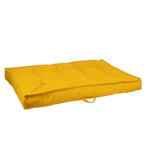 Coussin d'assise pour palette coloris jaune en coton polyester - 120 x 80 x 15 cm