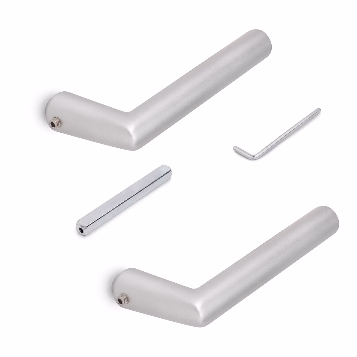 Emuca Poignées pour serurres de porte de verre pour intérieur – Modèle en L-R, Aluminium, Anodisé mat