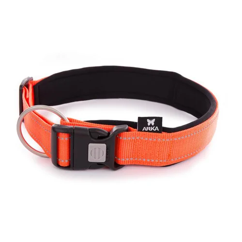 Laisse orange avec poignée en néoprène Martin Sellier Neo+ - 40/50-70 cm