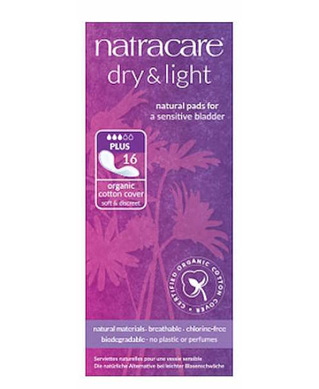 Natracare Serviettes incontinence légère Dry and Light Plus x16