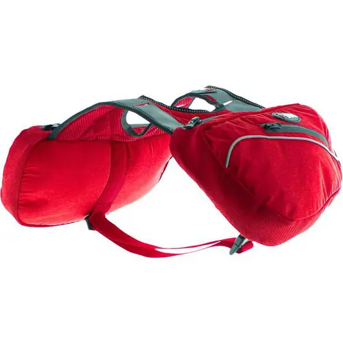 Sacoches pour harnais du chien en tissu polyester coloris rouge I-Dog Confort Trek - Taille M/L/XL 3 L