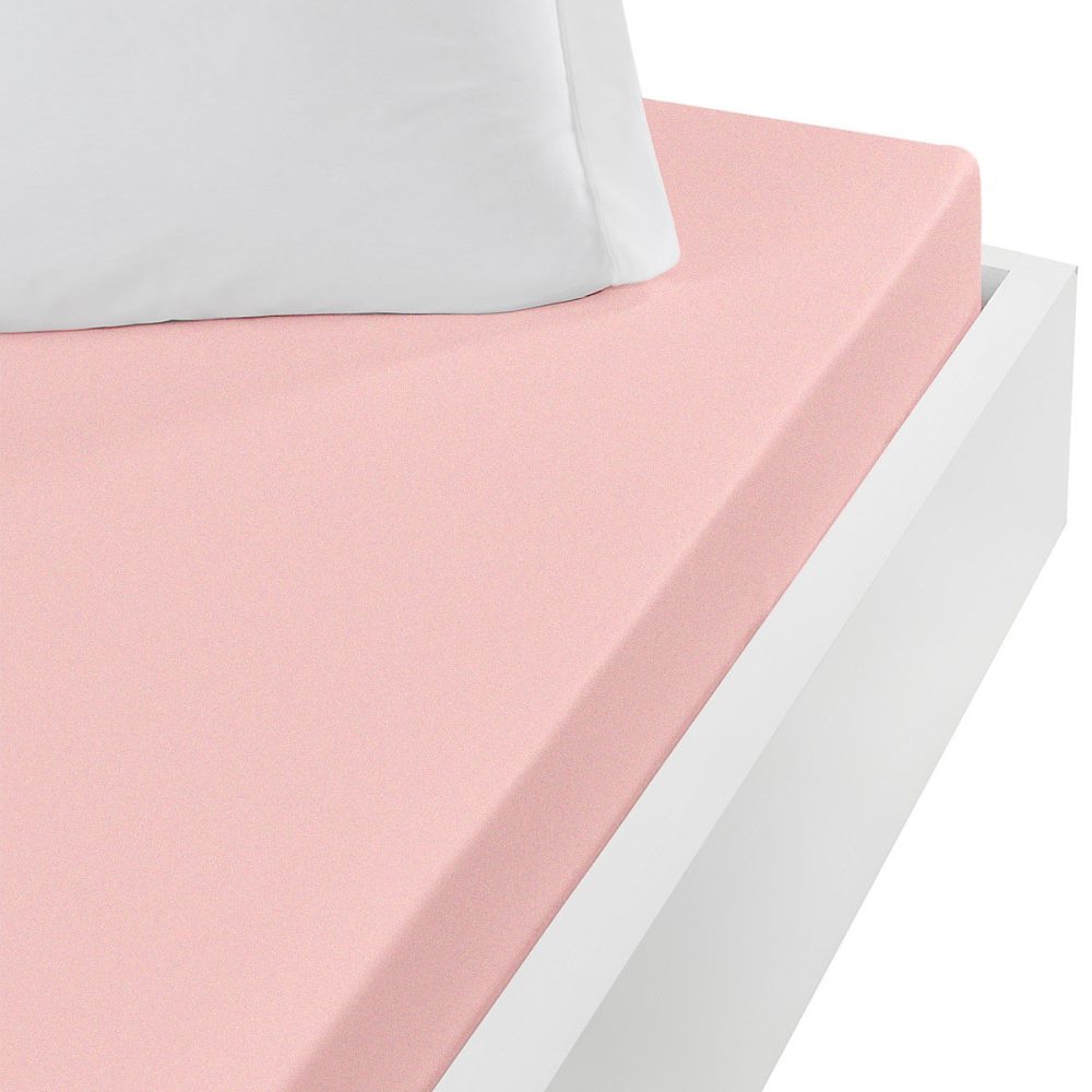 Drap housse jersey coton peigné extensible bonnet 30 cm Poudre 80 × 200 cm MANHATTAN