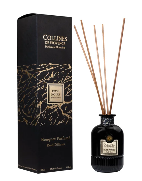 Bouquet parfumé noir Collines de Provence Fleurs & Ecorces rose noire - 200 ml