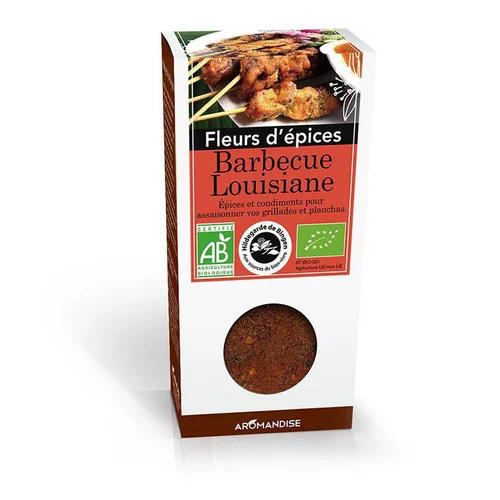 Fleurs d'épices barbecue Louisiane bio en boite marron de 42 g