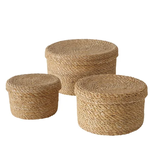 Panier rond en algues marron Sophy M - Ø 20 x H 12 cm