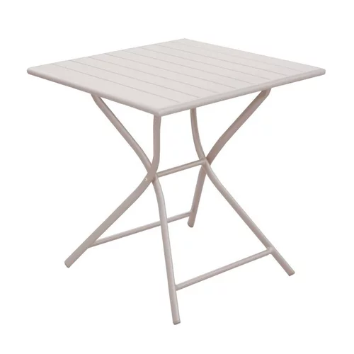 Table pliante carrée en aluminium crème Max - 70 x 70 x 74 cm