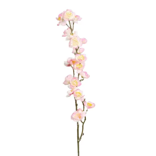Branche de cerisier artificiel à fleurs rose clair - 65 cm