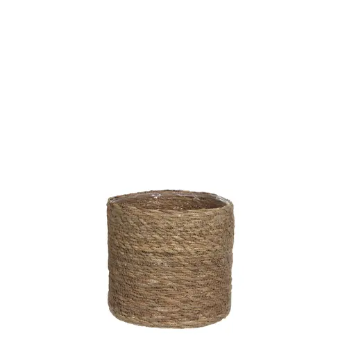 Panier cache-pot coloris marron en osier Atlantic Mica Decorations - 16 x Ø 16 cm