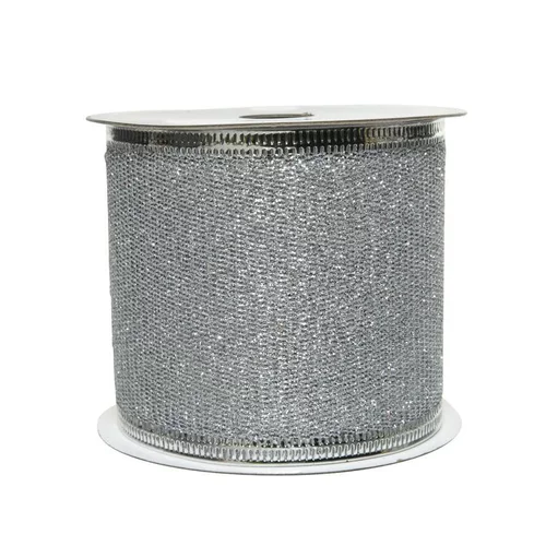 Ruban argent en polyester - 270 x 6,30