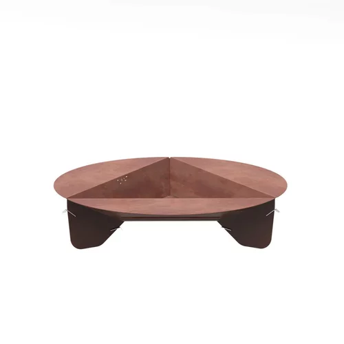 Brasero de sol en acier coloris cognac Oyat Corten 100 - Ø 100 x H 24,5 cm