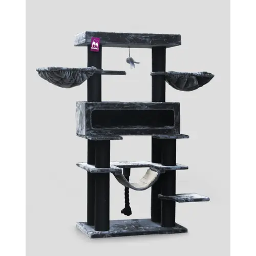 Arbre à chat coloris noir Petrebels Lookout 198 - 100 x 60 x 198 cm