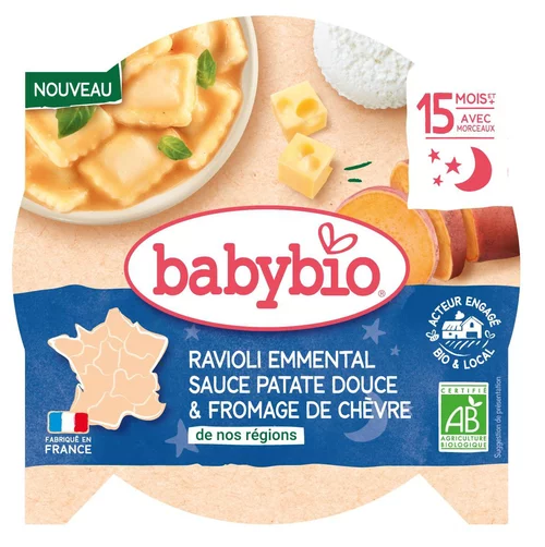 Ravioli emmental sauce patate douce fromage de chèvre Baby bio - 190 g