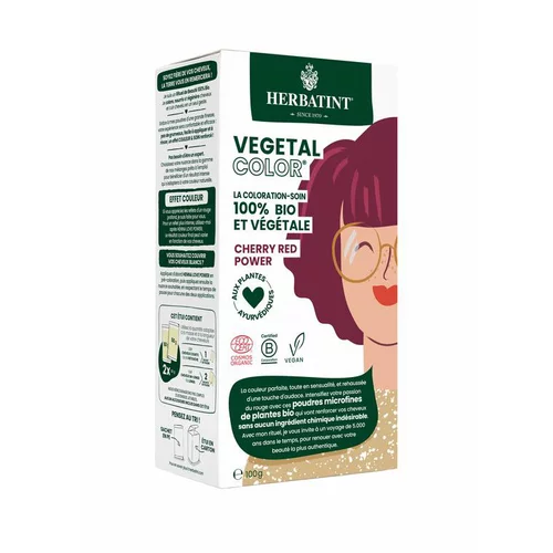 Coloration capillaire bio Vegetal Color cherry red power 100 g