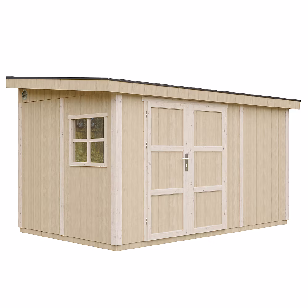 Abri de Jardin Qualité Premium 8 – 68 m², H231x248x412 cm, Avec plancher e paroi latérale M939, Timbela