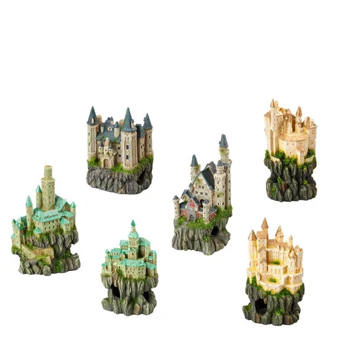 Château sur rocher 9x8x15 cm