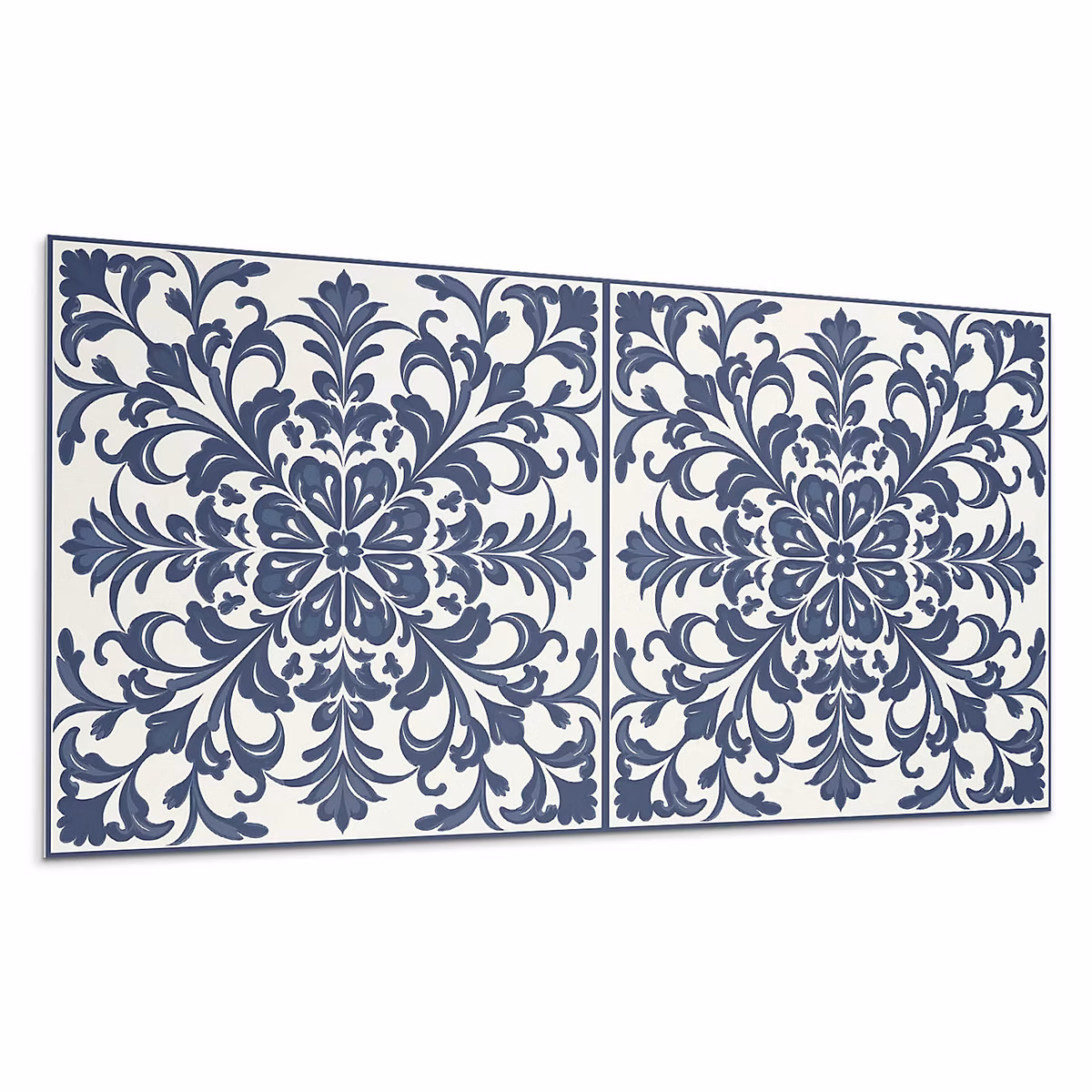 Carreaux De Vinyle Auto-Adhésifs Wallfluent 40 × 20 cm Motif À Carreaux Floraux 10 pièces