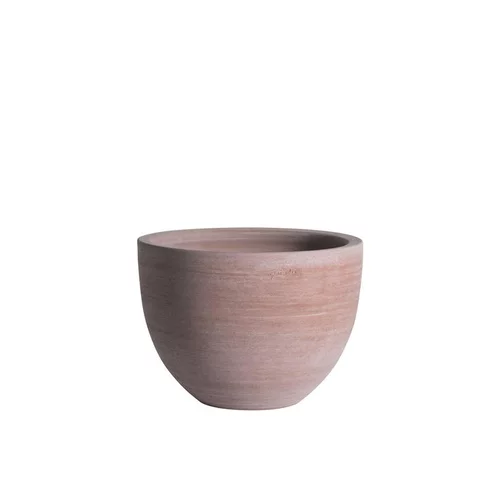 Pot Cuvier bas contemporain en terre claire H 24 x Ø 30 cm