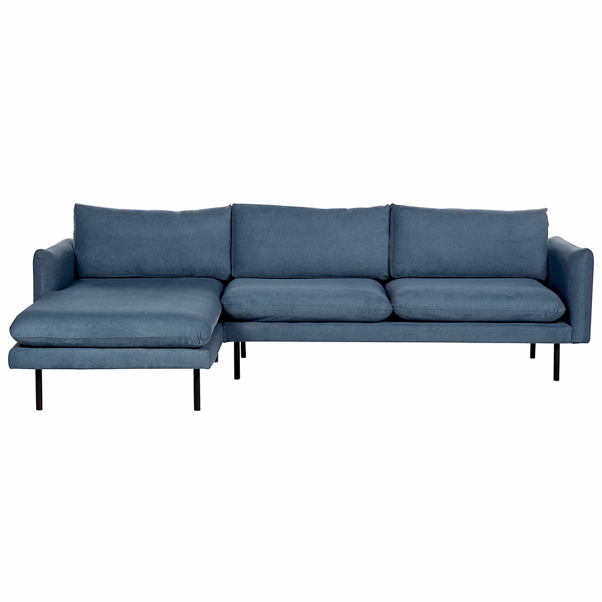 Canapé d'angle 4 places VINTERBRO Tissu chenille Bleu Côté droit | Canapé