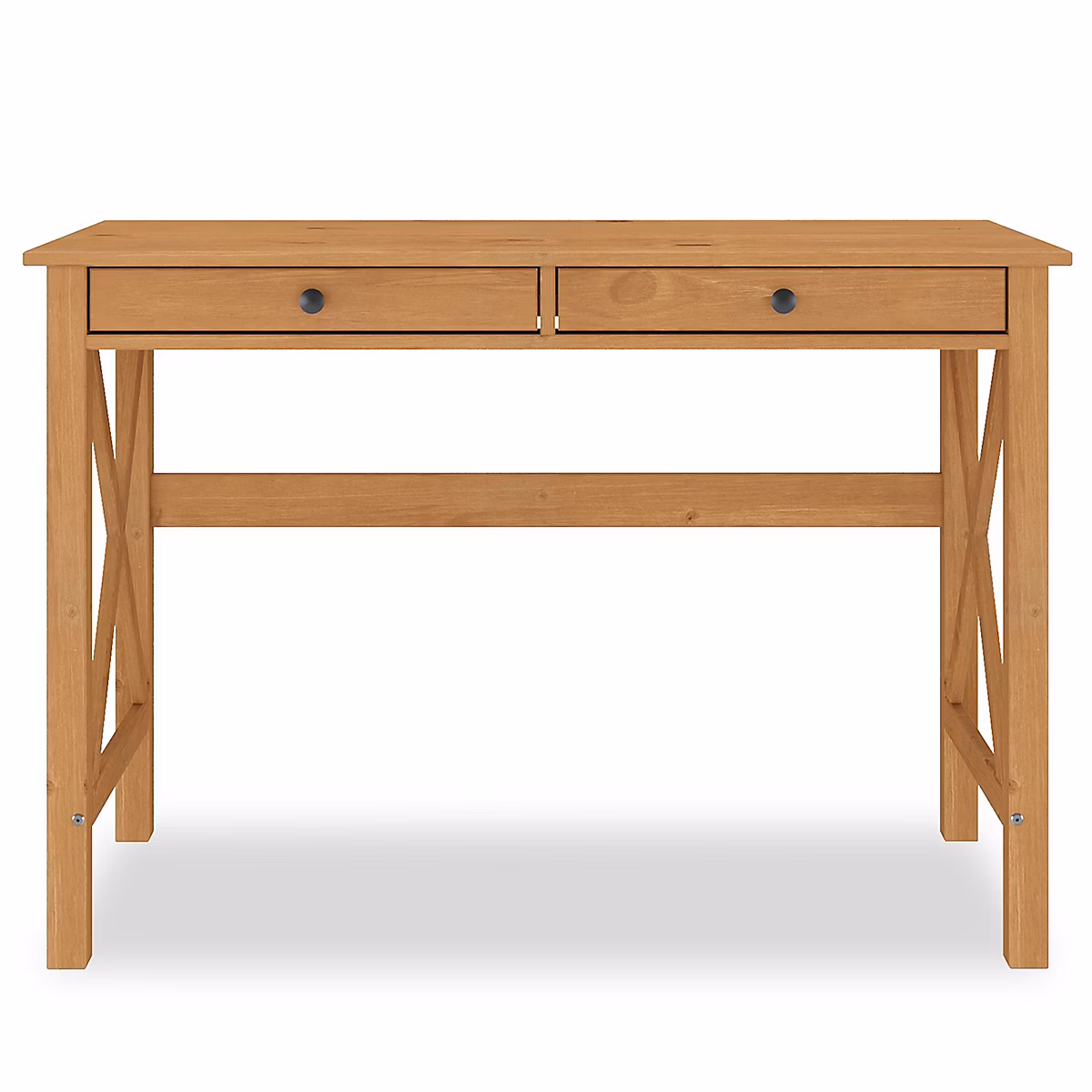 Bureau ADRIAN L 110 cm 2 tiroirs en bois massif – Coloris chêne