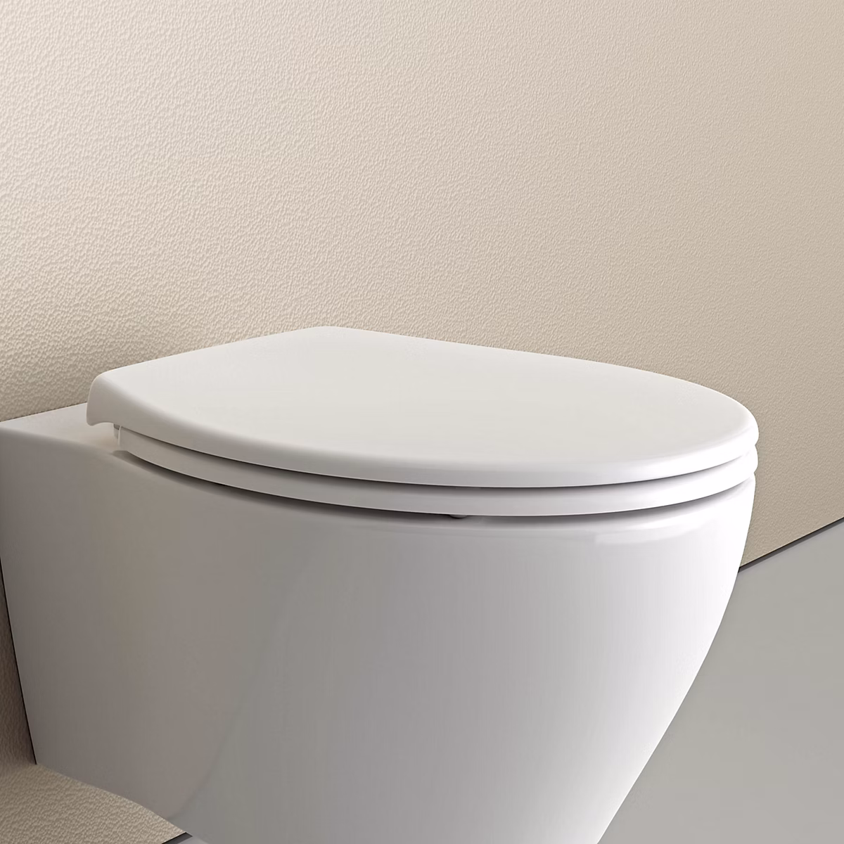 Abattant WC plastique Lunette WC moderne – Cuvette toilette fermeture douceur pour enfant + adulte, Blanc, 44,6 × 37,1 × 5,2cm, U2004