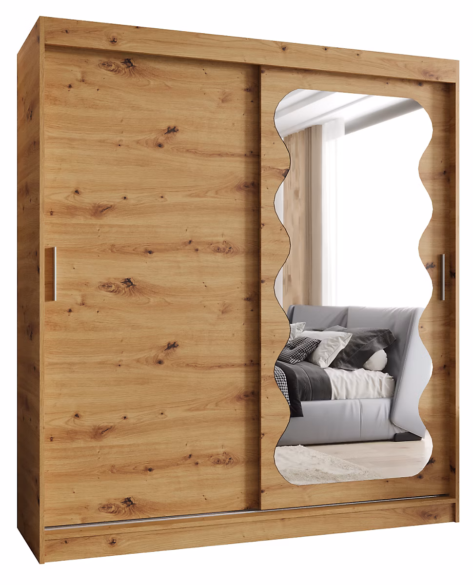Armoire SPOTI à portes coulissantes H. 200 x L. 180 x P. 62 – 2 portes