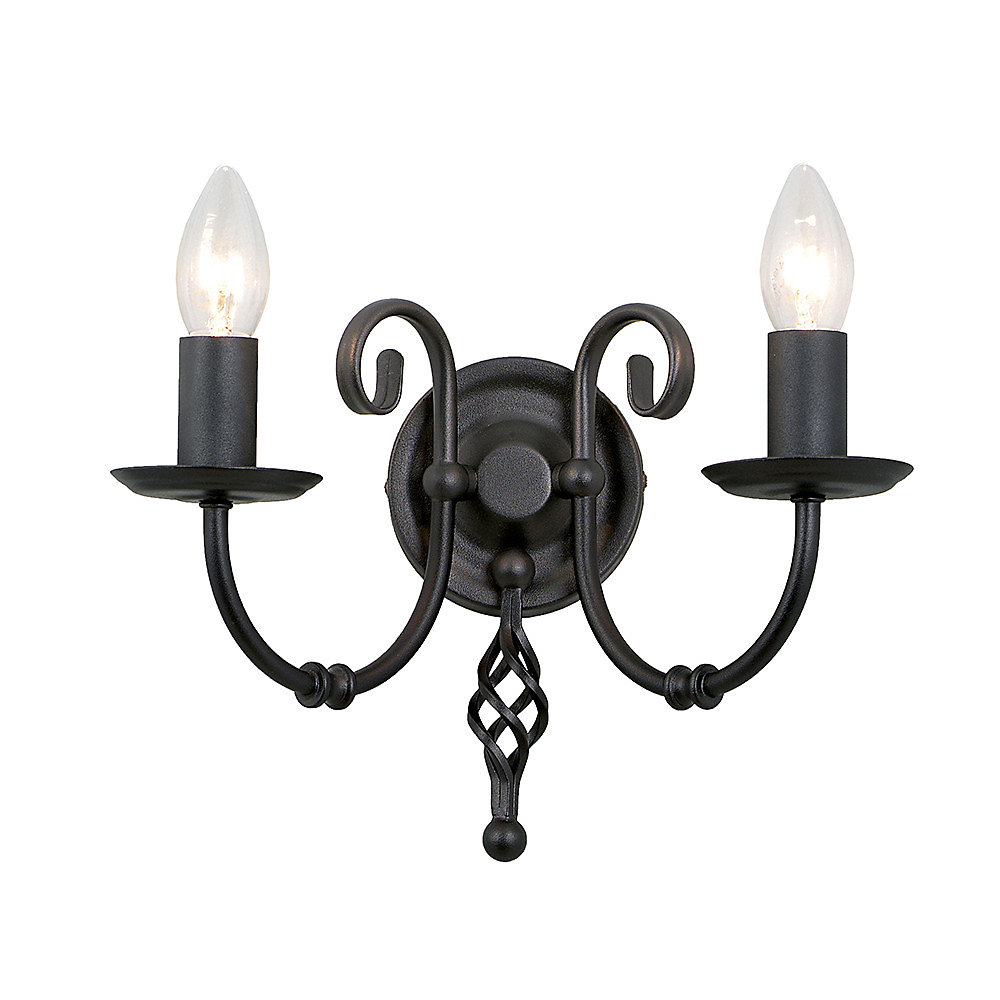 Elstead Artisan – Applique murale d'intérieur à 2 ampoules, noir, E14
