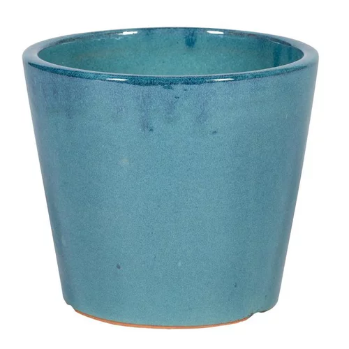 Pot rond Shanghai bleu en grès émaillé - Ø 27 x 24 cm