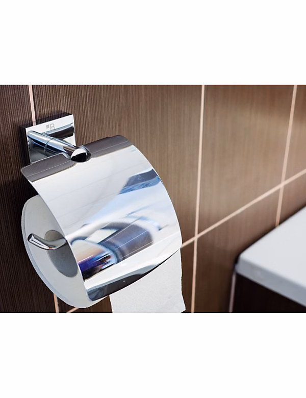 Dérouleur papier toilette mural avec cache BETA 13 – 5 × 18 × 9cm