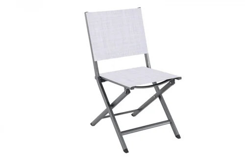 Chaise pliante gris clair chiné, aluminium, CREADOR Censo
