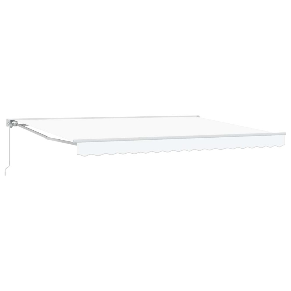 vidaXL Auvent rétractable manuel Blanc 4,5 × 3,5 m