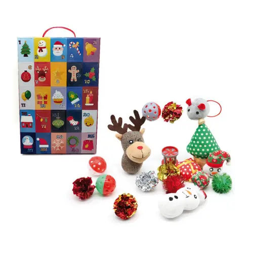 Calendrier de l'Avent pour chat avec jouets de Noël Croci - x 25
