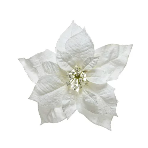 Poinsettia en soie sur clip