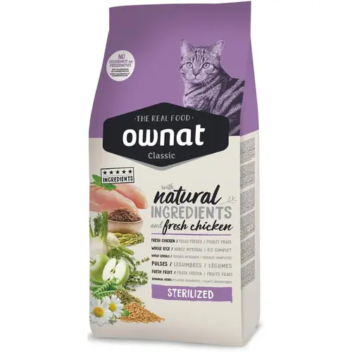 Croquette pour chat adulte stérilisé au poulet Ownat - 4 kg