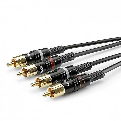 Câble audio Jack 3 | 5 mm vers 2x Cinch – RCA 3 – 00 m HBP – C2 – 0300 – câble compact – connecteurs métalliques