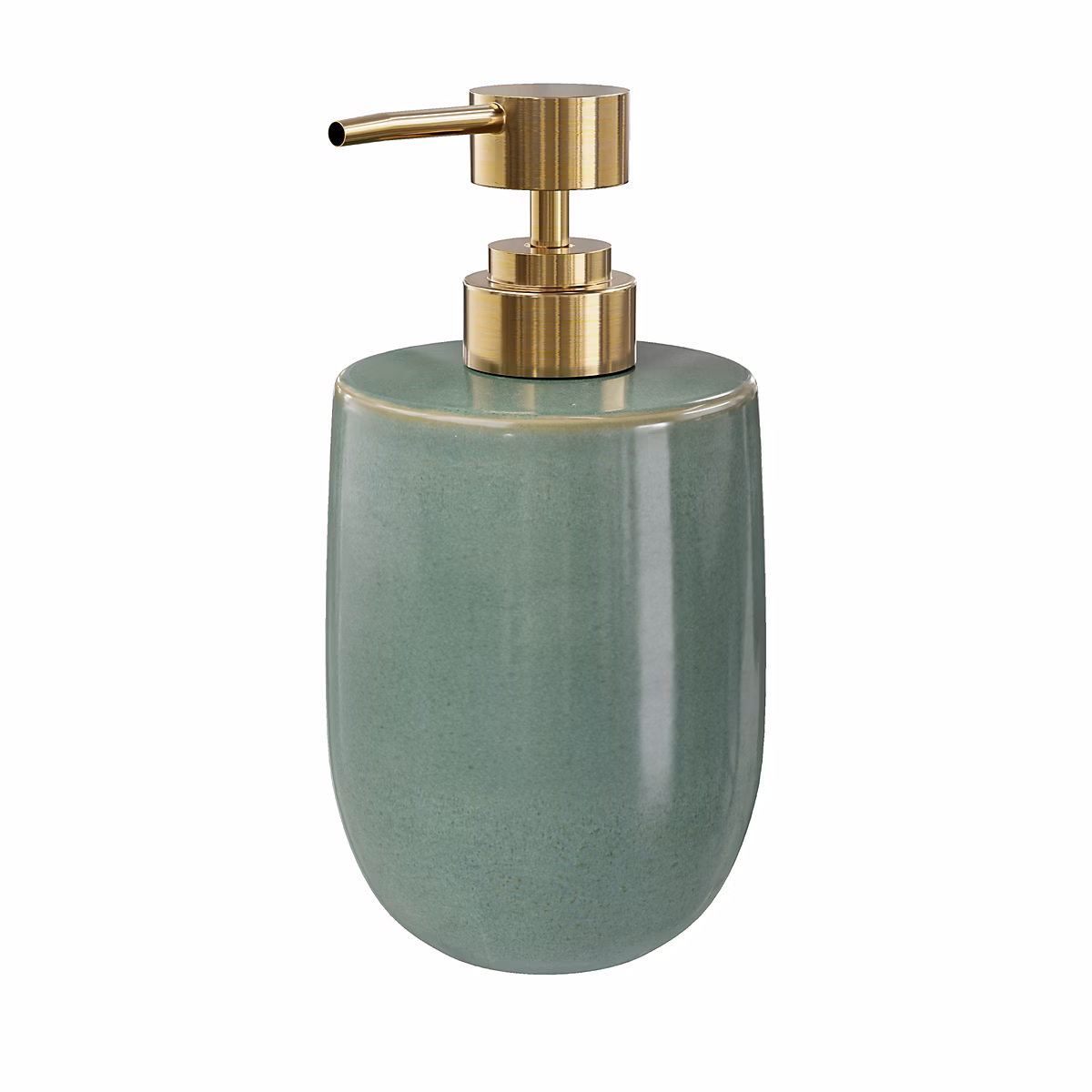 Distributeur de savon vert et doré l.9 x H.16 | 7 x P.9 cm – GoodHome Boann