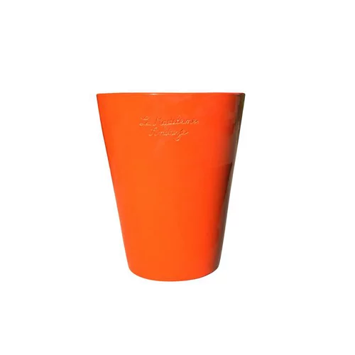 Pot Mazagran orange en terre cuite émaillée H 63 x Ø 55 cm