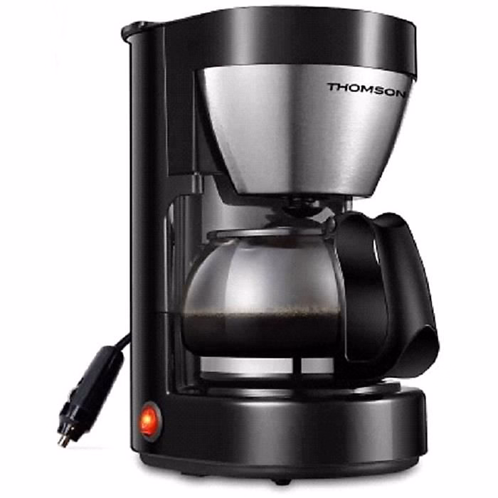 Cafetiere 24V | THOMSON – 0.65 L – 4/6 tasses – Puissance 300 W – Finition acier inoxydable – Maintien au chaud automatique