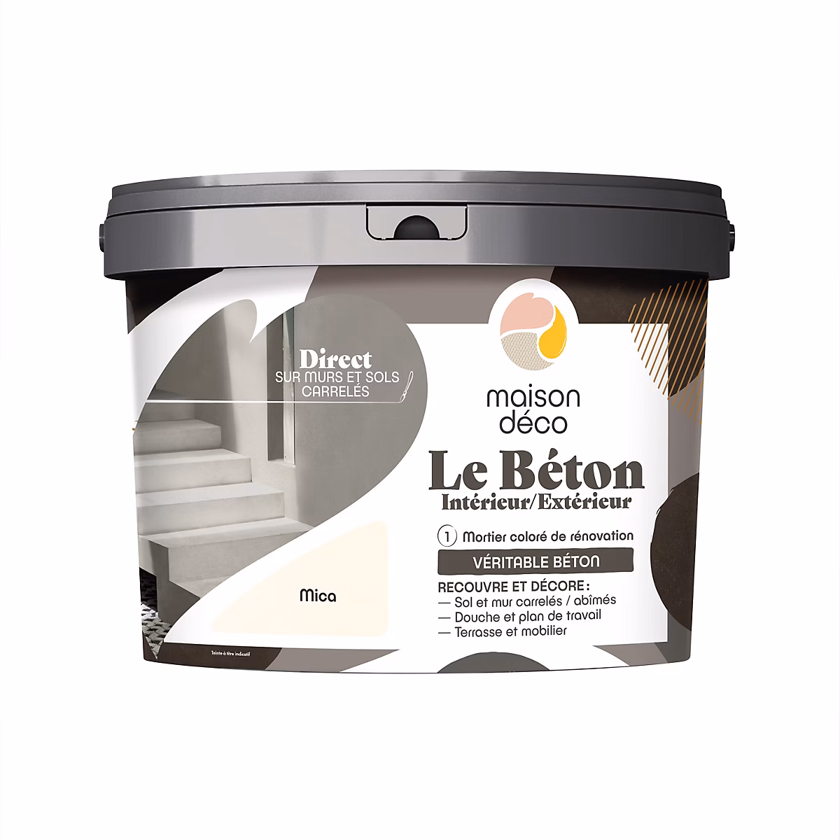 Enduit décoratif Le béton intérieur – extérieur Maison déco blanc mica 5kg