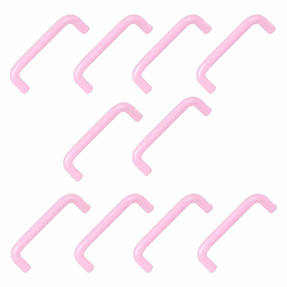10 Un. poignées de meuble pour enfants résine plastique ABS rose clair – entraxe 96MM pour